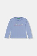 United Colors of Benetton maglietta a maniche lunghe per bambini in cotone blu 3I9WG10LT