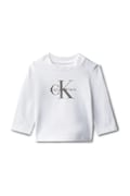 Calvin Klein Jeans longsleeve dziecięcy kolor biały z nadrukiem IN0IN00335