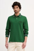 Tommy Hilfiger longsleeve din bumbac culoarea verde, cu imprimeu, MW0MW41623