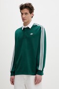 Bavlnené tričko s dlhým rukávom adidas Originals zelená farba, s nášivkou, KE3572