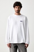 American Vintage longsleeve męski bawełniany biały MGIX02B