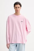 American Vintage longsleeve bawełniany kolor różowy z nadrukiem MGIX02B