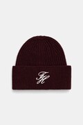 Tommy Hilfiger czapka wełniana kolor bordowy AW0AW18515