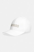 Guess czapka z daszkiem bawełniana kolor biały AW5474 COT01