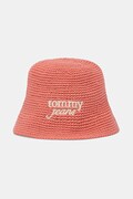 Tommy Jeans kapelusz bucket damski pleciony różowy AW0AW18359