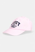 Juicy Couture czapka z daszkiem damska bawełniana CREST CAP różowa JCAWH126708
