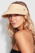 Seafolly καπέλο με γείσο γυναικείο Raffia Visor μπεζ 71802-HT