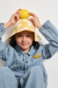 Liewood kapelusz dwustronny bawełniany dziecięcy Amelia Reversible Sun Hat kolor żółty LW17697