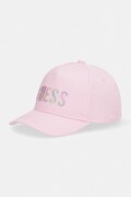 Guess czapka z daszkiem dziecięca bawełniana różowa J6GZ07 WO08O
