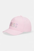 Guess czapka z daszkiem dziecięca bawełniana różowa J6GZ07 WO08O