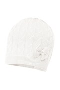 Jamiks czapka beanie dziecięca z wiskozy YVONNE biała JWI011