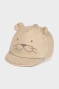 Mayoral Newborn czapka z daszkiem bawełniana dziecięca kolor beżowy 9075