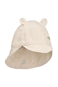 Otroška bombažna bejzbolska kapa Liewood Gorm Linen Sun Hat With Ears bež barva, LW17695