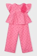 Mayoral komplet z dodatkiem lnu dziecięcy kolor różowy 3594