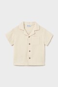 Παιδικό βαμβακερό πουκάμισο Mayoral χρώμα: μπεζ, 1113