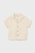 Παιδικό βαμβακερό πουκάμισο Mayoral χρώμα: μπεζ, 1113