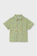 Παιδικό βαμβακερό πουκάμισο Mayoral χρώμα: πράσινο, 1114