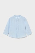 Mayoral koszula z dodatkiem lnu dziecięca kolor niebieski 1116