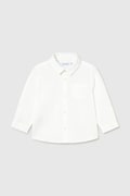 Mayoral koszula z dodatkiem lnu dziecięca kolor biały 1118