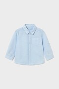 Mayoral koszula z dodatkiem lnu dziecięca kolor niebieski 1118