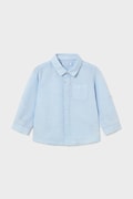 Mayoral koszula z dodatkiem lnu dziecięca kolor niebieski 1118
