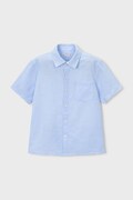 Detská košeľa s prímesou ľanu Mayoral modrá farba, 3112