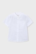 Mayoral koszula z dodatkiem lnu dziecięca kolor biały 3113