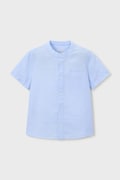 Mayoral koszula z dodatkiem lnu dziecięca kolor niebieski 3113