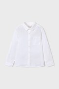 Mayoral koszula z domieszką lnu dziecięca kolor biały 3119