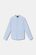 Emporio Armani koszula lniana dziecięca kolor niebieski 8N4CJ9 3NEEZ
