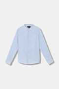 Emporio Armani koszula lniana dziecięca kolor niebieski 8N4CJ9 3NEEZ