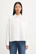 Weekend Max Mara koszula bawełniana AUREO damska kolor biały relaxed z kołnierzykiem klasycznym 2615111031600