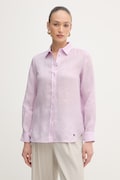 Weekend Max Mara koszula damska lniana WERNER różowa gładka 2615111072600