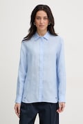 Weekend Max Mara koszula damska lniana WERNER niebieska gładka 2615111072600