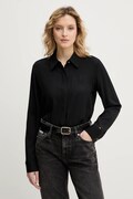 Πουκάμισο Tommy Hilfiger χρώμα: μαύρο, WW0WW48180