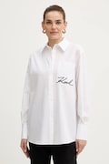 Βαμβακερό πουκάμισο Karl Lagerfeld χρώμα: άσπρο, B1W11013