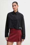 Karl Lagerfeld Jeans koszula bawełniana damska kolor czarny regular z kołnierzykiem klasycznym B1W11027