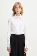 Patrizia Pepe koszula damska kolor biały regular z kołnierzykiem klasycznym 8C0851 A043