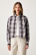 Guess Jeans koszula damska bawełniana szara gładka W6RH64 WH7Q1