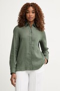 United Colors of Benetton košile dámská lněná zelená hladká 5BMLDQ0D9