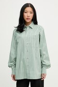Marimekko košeľa dámska bavlnená zelená 095232