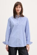 Tommy Jeans Košeľa dámska bavlnená modrá s pásikavým vzorom DW0DW22211