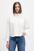 Tommy Jeans košeľa dámska bavlnená biela hladká DW0DW22766