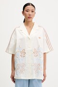 adidas Originals πουκάμισο γυναικείο βαμβακερό Resort μπεζ φλοράλ KY3164