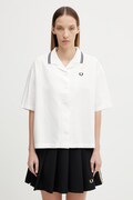 Fred Perry camicia in cotone da donna bianca liscio G2177