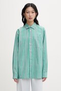 Marimekko koszula damska bawełniana zielona w paski 095436