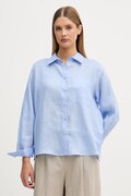 Sisley košeľa dámska ľanová modrá hladká 51G1LQ0AU