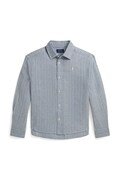 Polo Ralph Lauren сорочка дитяча з льоном блакитна у смужку 313A11983002