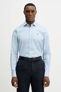 Tommy Hilfiger koszula bawełniana męska kolor niebieski slim z kołnierzykiem klasycznym MW0MW41660