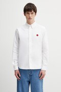 Kenzo koszula bawełniana męska kolor beżowy regular z kołnierzykiem button-down FG55CH4109LO